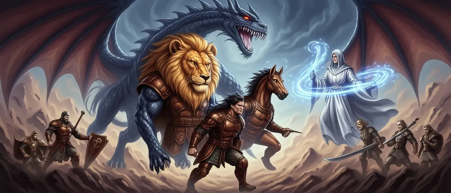 Lionett, a lion, dragon, human, and horse combination, you must stop. Missphere, the wizard saves you from Ash, the evil dragon.