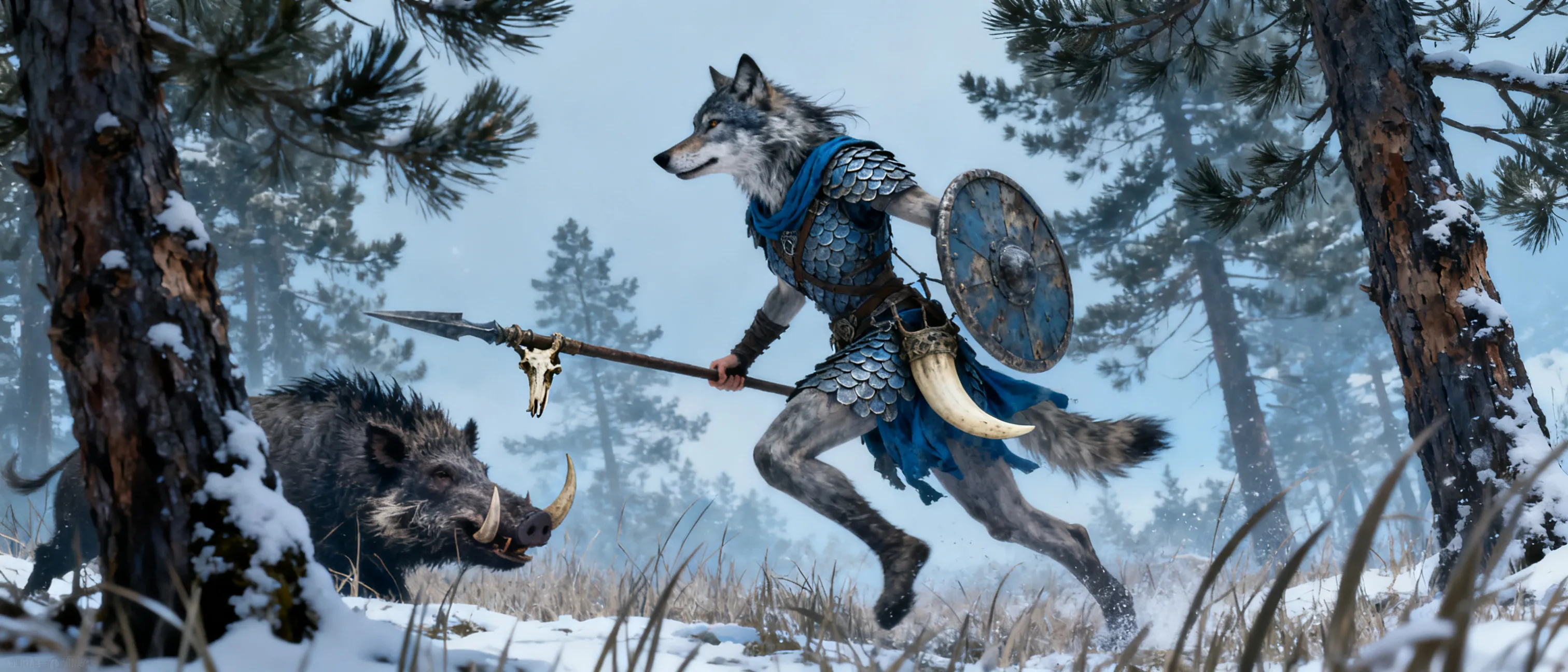 Tala Winter-Run (Canid / Pack-Strider)Base Stats & VitalsRace: Canid (Track-Bound)Class: Pack-Strider (Level 1)Background: OutlanderHit Points: 12 (1d10 + 2)Armor Class: 16 (Scale Mail + Shield)Speed: 35 ft. walkingSenses: Passive Perception 15Ability ScoresSTR: 14 (+2) | DEX: 12 (+1) | CON: 14 (+2) | INT: 8 (-1) | WIS: 16 (+3) | CHA: 10 (+0)Proficiencies & TraitsSaving Throws: Strength (+4), Wisdom (+5)Skills: Athletics, Perception, Stealth, SurvivalTools: Herbalism KitLanguages: Common, Canid Pack-HowlInventory & CombatSpear: Melee or Ranged Weapon Attack, +4 to hit, reach 5 ft. or range 20/60 ft. Damage: 1d6 + 2 piercing (+1d6 Coordinated Flank damage if an ally is within 5 ft. of the target).Gear: Scale mail, Shield, Herbalism kit, a hunting trap, a trophy from a challenging quarry (a dire boar tusk), walking staff.