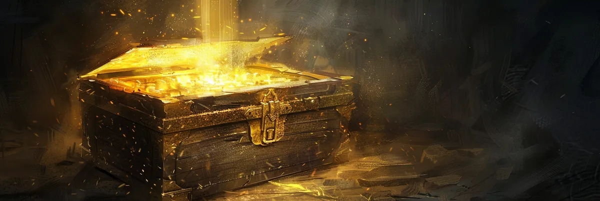 Image showing an opening chest with a golden light pouring out of it, so what treasure will you find?